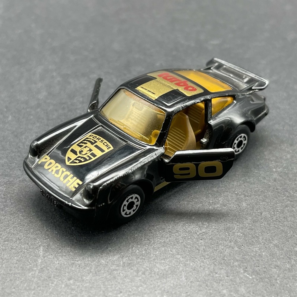 Matchbox Superfast Porsche Turbo Sports Car Black Diecast 1/64 Opening Doors